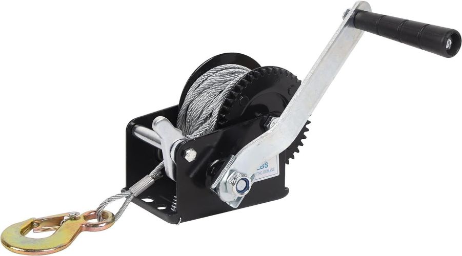 Hand Winch Boat Trailer Winch Heavy Duty Hook Steel Cable, Ratchet Manual Operated Winch for Trailers ATV UTV Boat Marine Hand Winch Boat Trailer Winch Heavy Duty Hook Steel Cable, Ratchet Manual Operated Winch for Trailers ATV UTV Boat Marine
